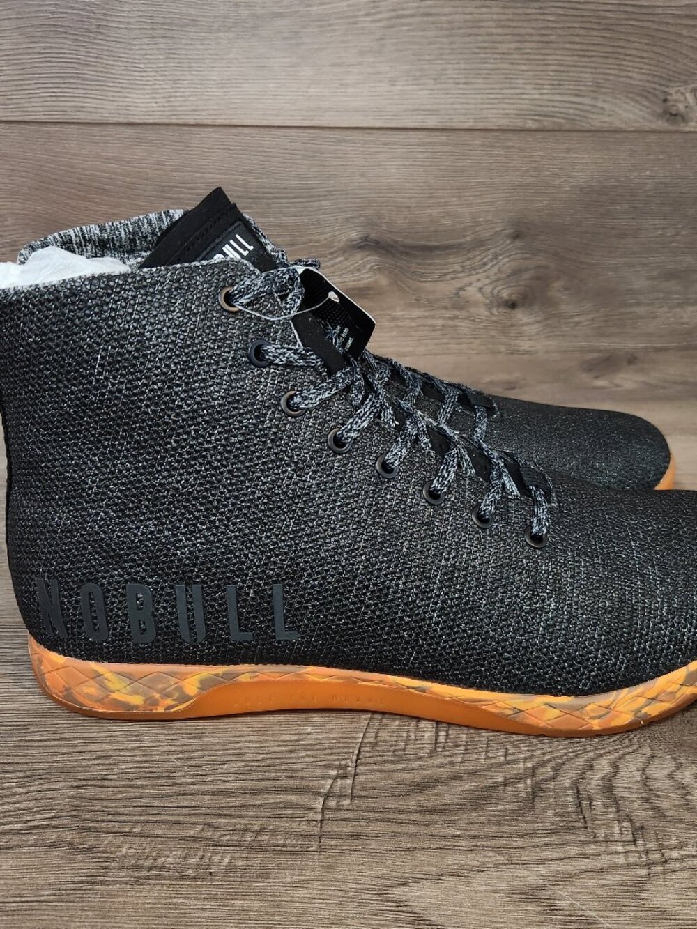 NoBull High Top Outwork Mens 13.5 Trainer Athletic Shoes Black Orange NEW NO BOX